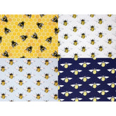 Bee and Honeycomb Fat Quarters Bundle Cotton Fabric